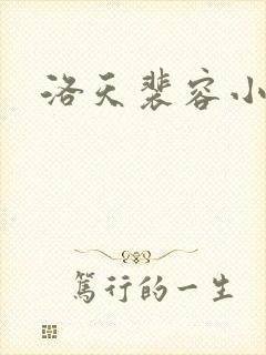 洛天裴容小说