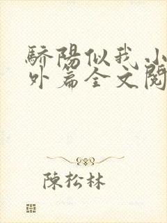 骄阳似我小说番外篇全文阅读封面