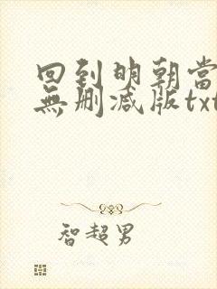 回到明朝当王爷无删减版txt下载