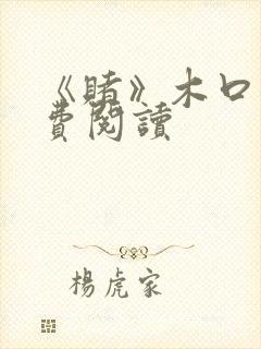 《赌》木口银免费阅读封面