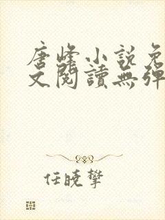 唐峰小说免费全文阅读无弹窗