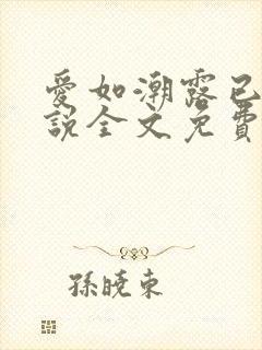 爱如潮露已唏小说全文免费阅读笔趣阁