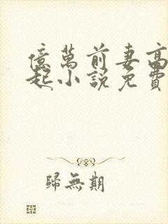 亿万前妻高攀不起小说免费阅读