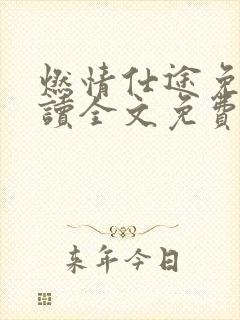 燃情仕途免费阅读全文免费全文阅