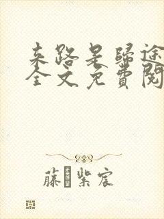 来路是归途小说全文免费阅读封面