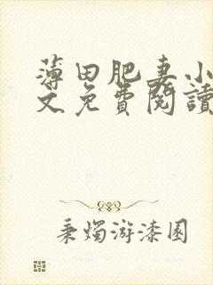 薄田肥妻小说全文免费阅读封面