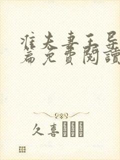 准夫妻王导番外篇免费阅读
