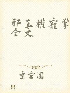 邪王权宠掌心娇全文