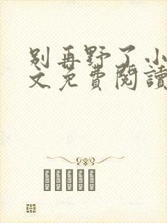 别再野了小说全文免费阅读无弹窗封面