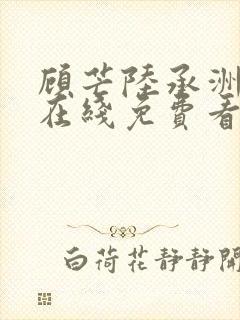 顾芒陆承洲小说在线免费看