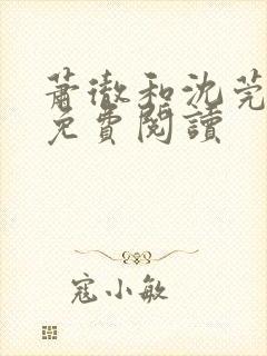 萧彻和沈莞小说免费阅读封面