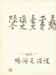 陆瑶秦子易小说全文免费阅读