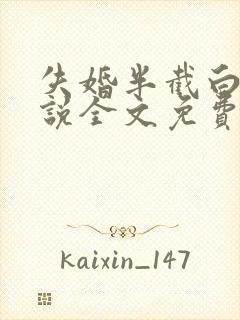 失婚半截白菜小说全文免费阅读