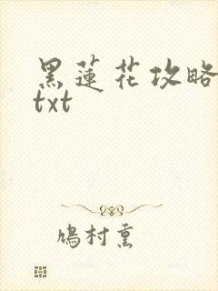 黑莲花攻略手册txt