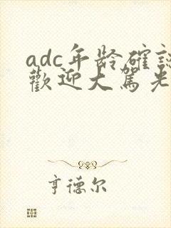 adc年龄确认欢迎大驾光临小说封面
