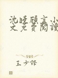沈晓顾言小说全文免费阅读