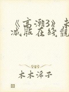 《高潮3》未删减版在线观看