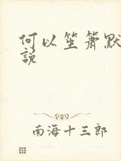 何以笙箫默 小说