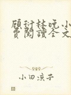 顾衍林晚小说免费阅读全文最新章节更新