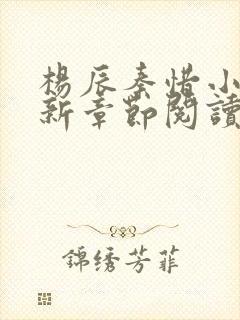 杨辰秦惜小说最新章节阅读