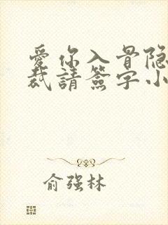 爱你入骨隐婚总裁请签字小说内容