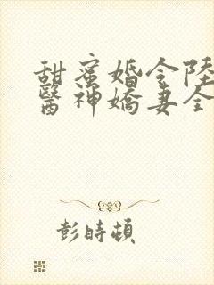 甜蜜婚令陆少的医神娇妻全文免费