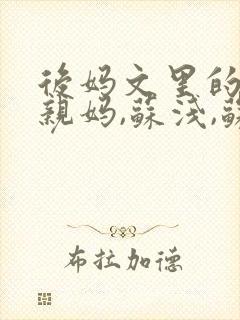 后妈文里的反派亲妈,苏浅,苏阳,简