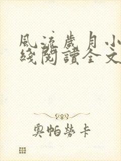 风流岁月小说在线阅读全文无弹窗封面