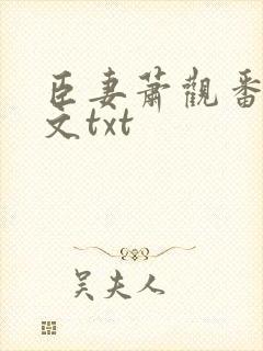 臣妻萧观番外全文txt