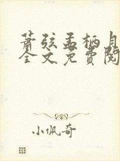 萧弦孟栖月小说全文免费阅读封面