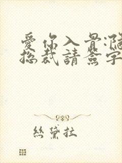 爱你入骨:隐婚总裁请签字