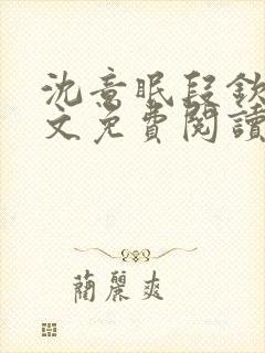 沈意眠段钦言全文免费阅读