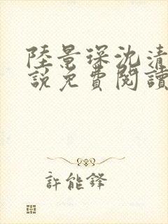 陆景琛沈清欢小说免费阅读最新章节封面
