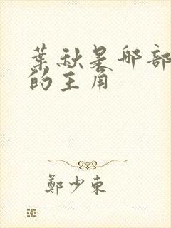 叶秋是哪部小说的主角