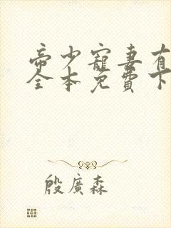 帝少宠妻有点甜全本免费下载封面