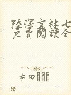 陆泽言林七小说免费阅读全文无弹窗封面