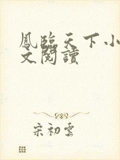凤临天下小说全文阅读