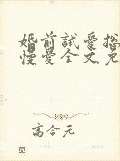 婚前试爱总裁慢慢爱全文免费阅读
