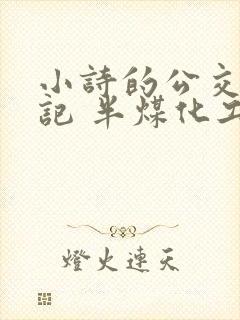 小诗的公交车日记 半煤化工