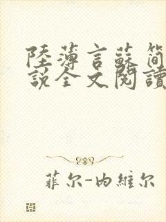 陆薄言苏简安小说全文阅读封面