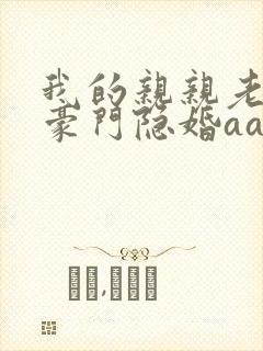 我的亲亲老婆之豪门隐婚aa制