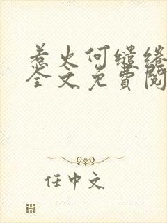 惹火何缱绻小说全文免费阅读封面