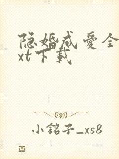 隐婚成爱全本txt下载