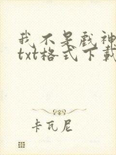 我不是戏神小说txt格式下载