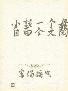小说一个母亲的自白全文阅读封面