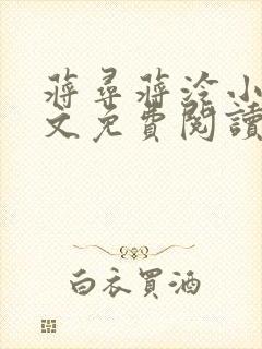 蒋寻蒋泠小说全文免费阅读封面