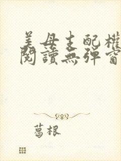 美母支配权全文阅读无弹窗笔趣阁