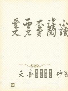 爱而不得小说全文免费阅读