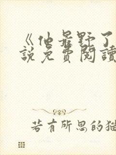 《他最野了》小说免费阅读