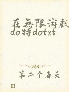 在无限游戏大里do特dotxt封面